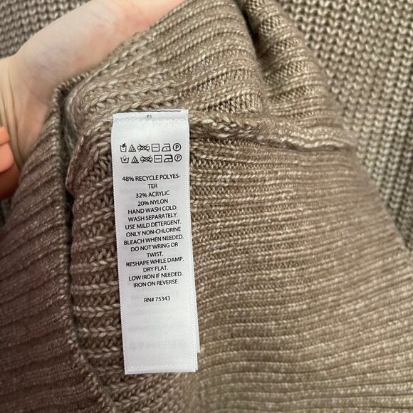 Cupcakes & Cashmere Women's NWT Tan Ribbed Notch Zip Collar Sweater Dress XS - Picture 8 of 9